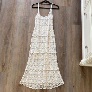 Zara White Lace Maxi Dress